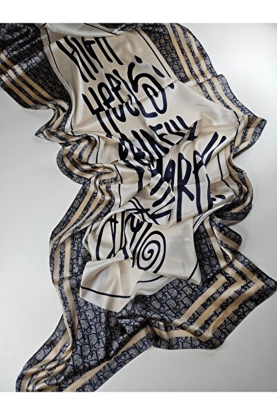 Shiva Scarfs Text-Themed Voile Silk Shawl Accessory Foulard Silk Scarfs Shawl...