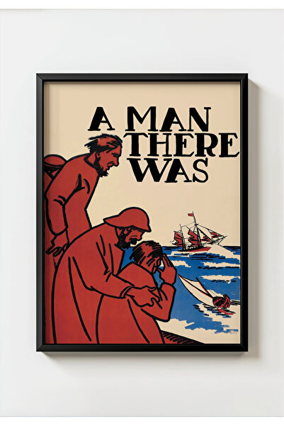 MIOVI WORKS Čovek koji je bio (1917) | Tihi film, vintage poster sa crnim okv...