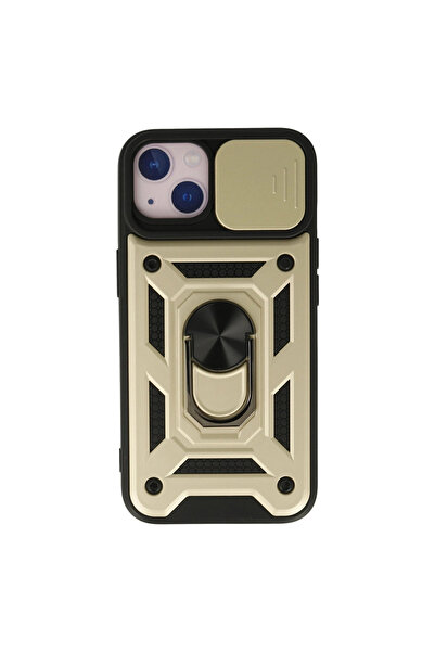 eco port iPhone 15 Case with Pars Lens Ring Silicone - Gold