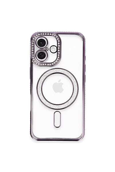 eco port حافظة آيفون 16 بلس Joke Glitter Magneticsafe - أرجواني غامق