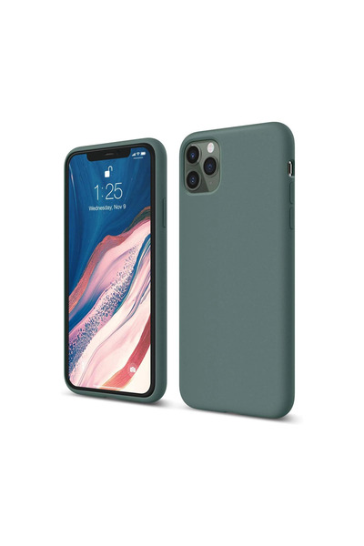 eco port حافظة آيفون 11 برو من السيليكون الأول - أخضر داكن