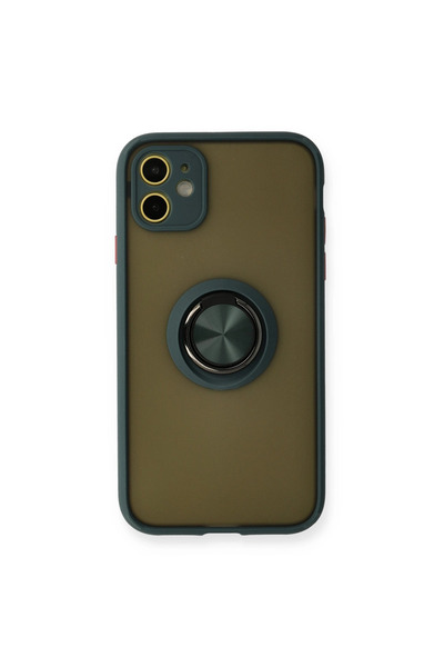 eco port iPhone 11 Case Montreal Silicone Cover with Ring - Green