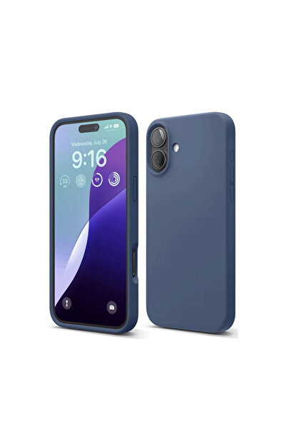 eco port iPhone 16 Plus Case Nano Velvet Silicone Inside - Navy Blue