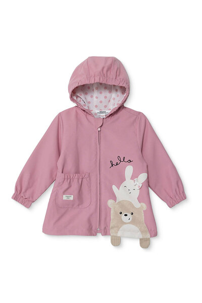 Midimod , Kız, Yağmurluk, Tavşan Baskılı, Kapüşonlu, Uzun Kol