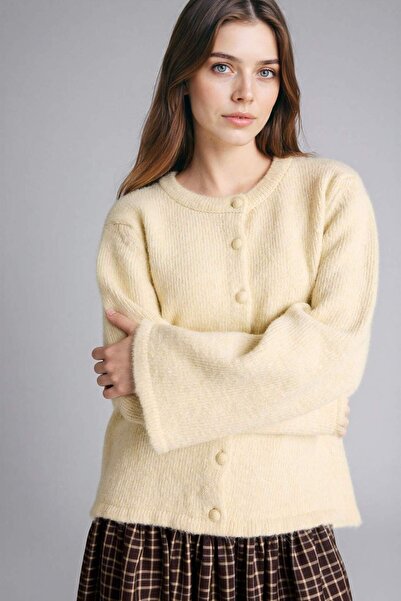 DeFacto Regular Fit Crew Neck Knitwear Cardigan G9176Ax26Sp