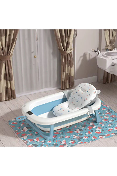 UNİBOX Cadita de Baie Pliabila pentru Bebelusi cu Termometru Digital si Perni...