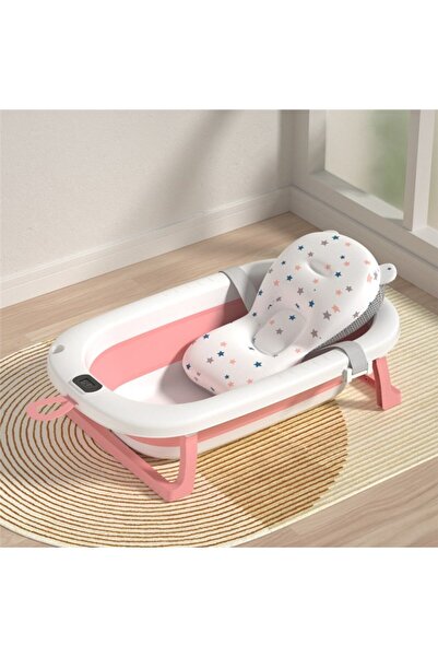 UNİBOX Foldable Baby Bathtub with Digital Thermometer and Hypoallergenic Cush...