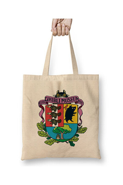 Toyaso Ghibli Museum Miyazaki Totoro White Cloth Bag Long Handle Shopping Bag...