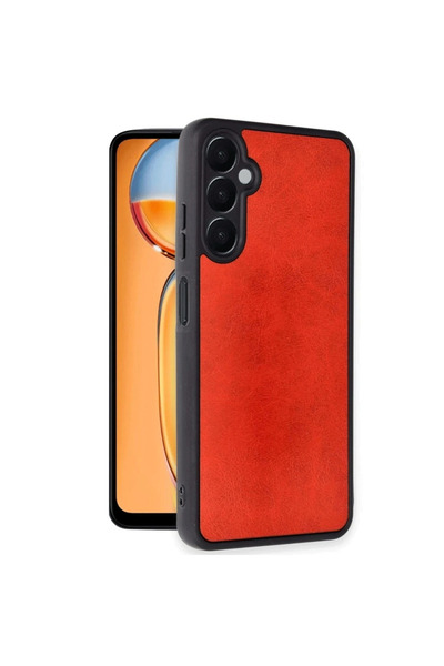 eco port Samsung Galaxy S24 Fe Case Aras Leather Cover - Red