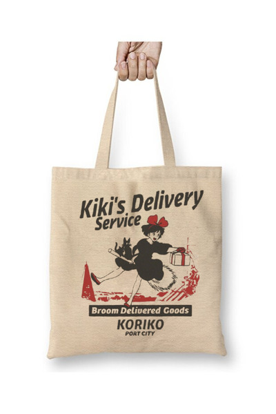 Toyaso Studio Ghibli Kiki's Delivery Service White Tote Bag Long Handle Shopp...