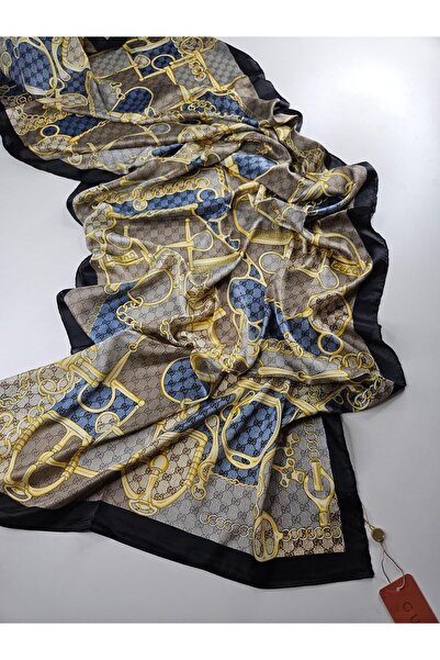 Shiva Scarfs Chain Theme Voile Silk Shawl Accessory Foulard Silk Scarfs Shawl...