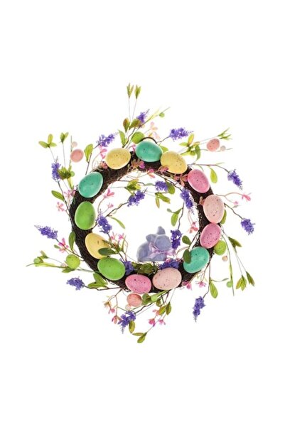 OEM Coroană decorativă de Paște cu ouă și iepurași colorați