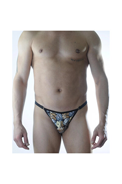 Narnuga Mi̇raxx Men's Metallic Dice Patterned Slip Underwear