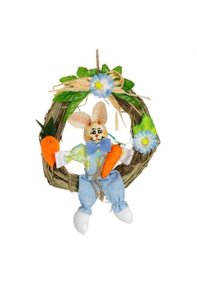 SHOPIENS Coroană decorativă de Paște agățată cu iepuraș