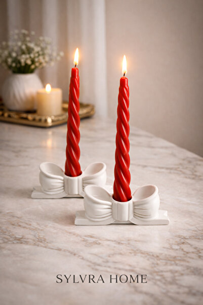 Sylvra Home Dekoratif Fiyonk Şamdan | 2’li Set