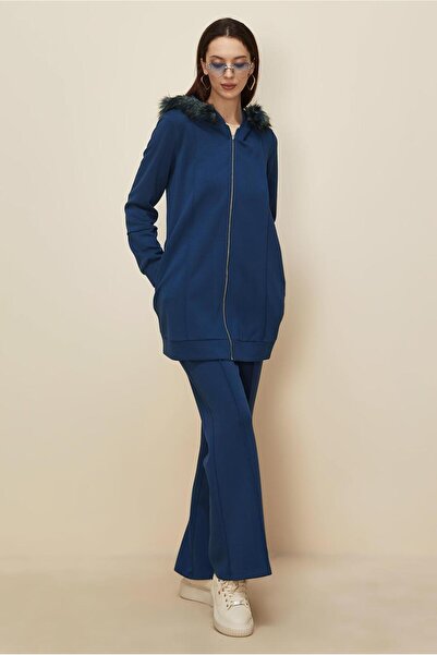 Alvina Fur Detail Pants Suit 45217