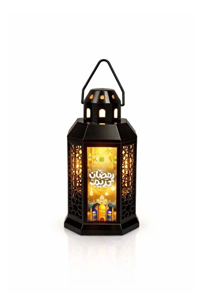 Generic Black Ramadan lantern with light - size 30×15×15 cm