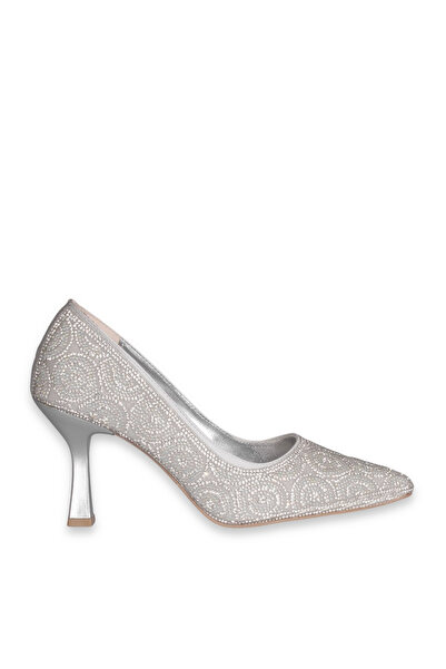 SOLMAZ Solly Silver Stone Stiletto Women's Heeled Shoes