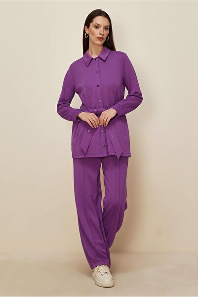Alvina Pants and Belted Track Suit Set 45245