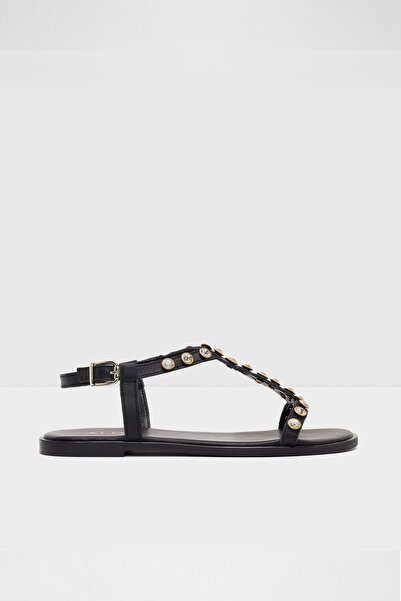 Aldo TIA-TR - Kadın Siyah Gerçek Deri Düz Sandalet