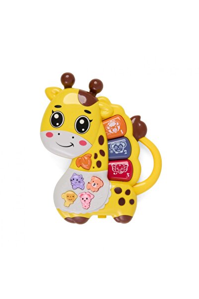 MomKi Jucarie girafa cu lumini si sunete, galbena,