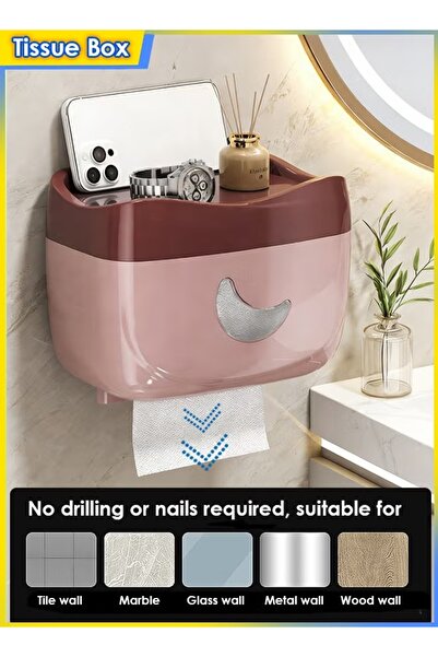 Generic Toilet Paper Holder Wall Mounted Tissue Dispenser Waterproof Paper Ti...