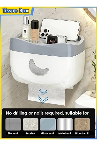 Generic Toilet Paper Holder Wall Mounted Tissue Dispenser Waterproof Paper Ti...