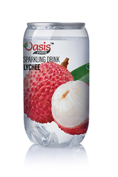 Oasis عبوة من 24 زجاجة من مشروب الليتشي الفوار، 350 مل