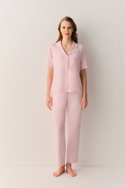 SUWEN Misty Gömlek Yaka Pijama Takımı