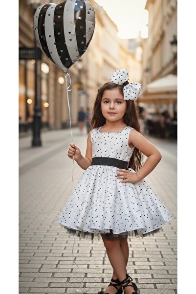 Tinypeople Rochie de seara pentru fete cu buline, rochie de petrecere de sarb...