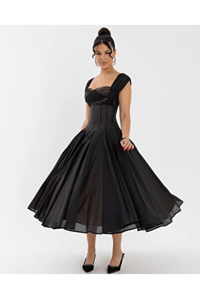 Viola2026 Soft chiffon midi dress