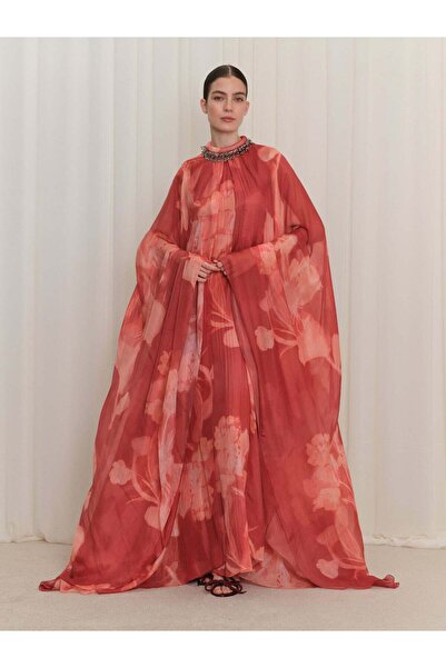 BAQA İşleme Detaylı Çiçek Desen Elbise