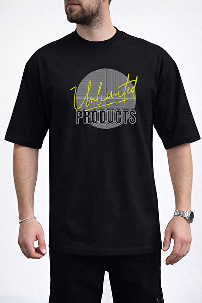 caddekombin Ανδρικό μπλουζάκι Linear Line Unlimited με στάμπα και λαιμόκοψη C...