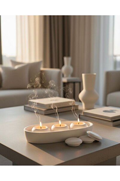 Purestlight Studio El Yapımı Modern Tasarım Dekoratif Beton 3'lü Kapaklı ve T...