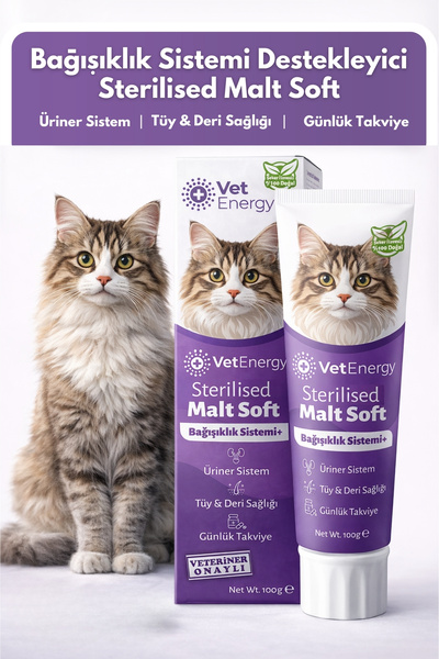 VetEnergy Sterilised Malt Macun 100gr (Kısırlaştırılmış Kediler için Tüy Yuma...