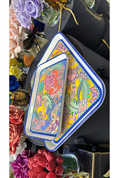 hediye Esterhomedecor 2-Piece Rectangular Melamine Tray