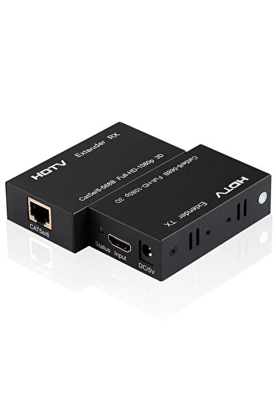 Kebidumei EU Plug black 60M HDMI Extender 1080P HDMI to RJ45 HDMI-compatible ...