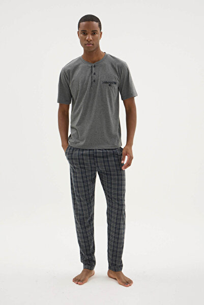 KLY 95% Cotton Short Sleeve New Men's Stylish Design Pajama Set