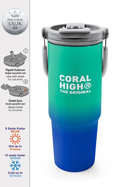 Coral High Kids Green Saks Color Transitioning Thermos with Straw and Direct ...