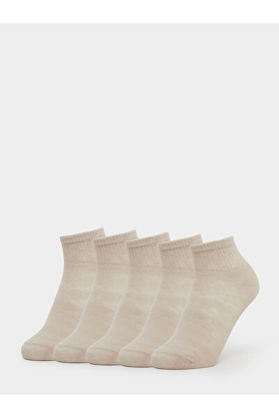 Styli Pack of 5 - Khaki Ribbed Ankle Socks