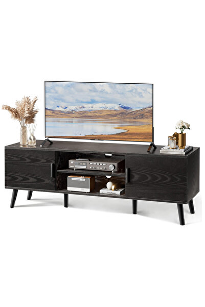 KEKE Tv Cabinet with Adjustable Shelf Solid Wood Feet For Living and Bedroom ...