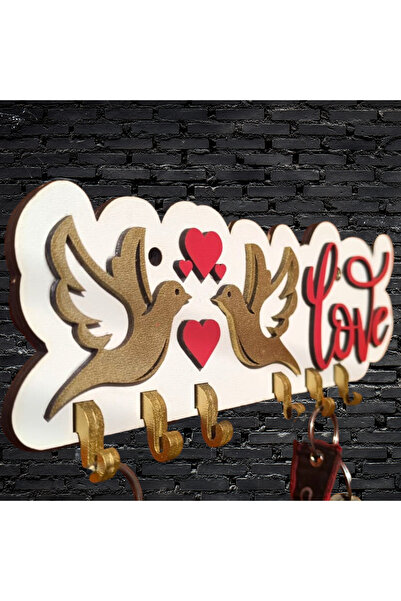 OEM Handmade MDF key holder, 6 hooks, 260 mm - wall decoration