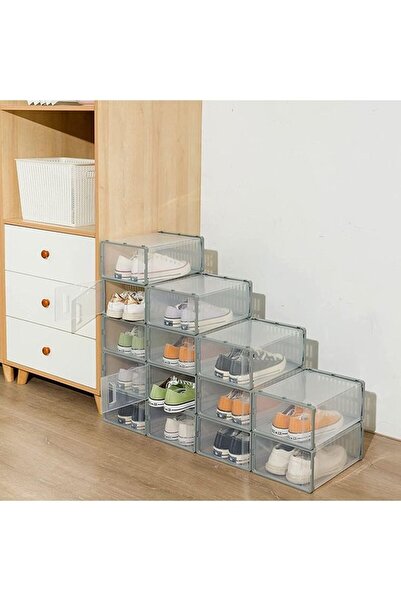 Arabest Shoe Storage Box, Clear Plastic Stackable Shoe Organizer For Closet, ...