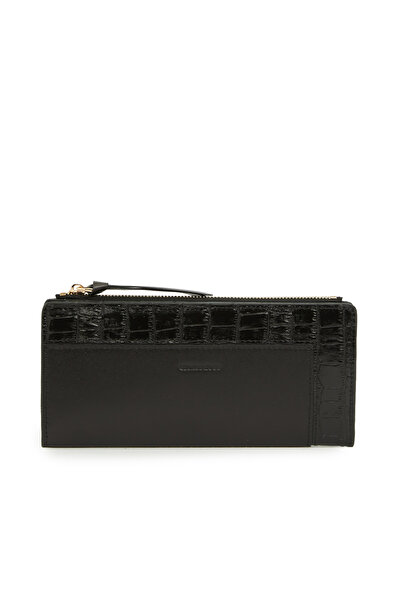 George Hogg Siyah Kadın Deri Cüzdan