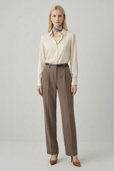 Rays 8399A Front Pleated Belted Trousers Mink