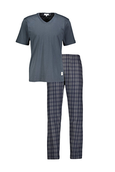 First Company Men's V-Neck Regular Fit Short Sleeve Straight Leg Pajama Set 2...