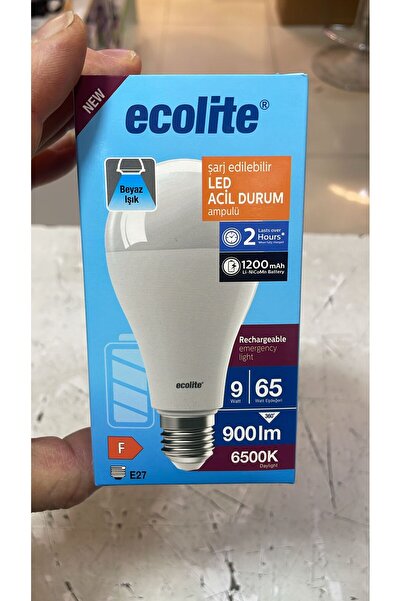 Ecolite Led Şarjlı Ampul A65 9w 3000k E27