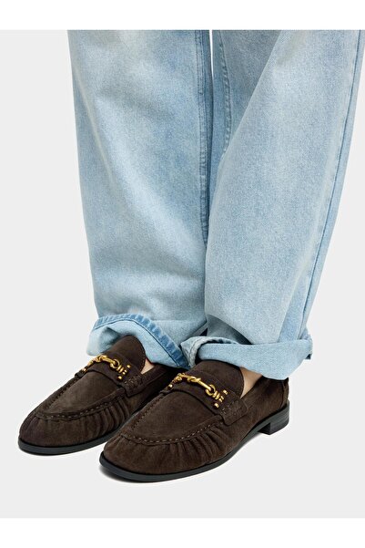 PARFOIS Kadın Tokalı Süet Deri Makosen