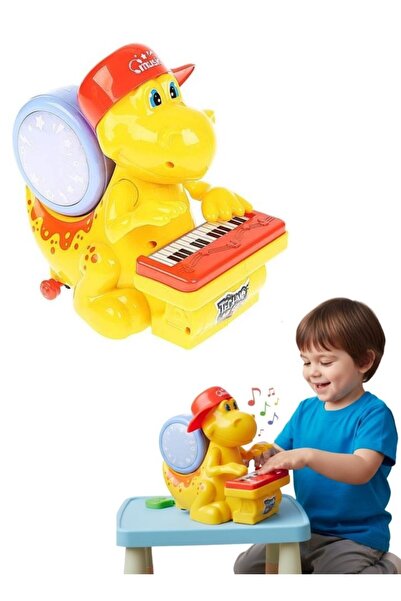 Premium لعبة بيانو ديناصور موسيقي مع أضواء وأصوات للأطفال الصغار