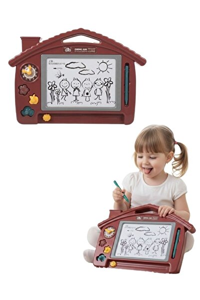 Premium Kids House Shape Magnetic Drawing Board Erasable Toy